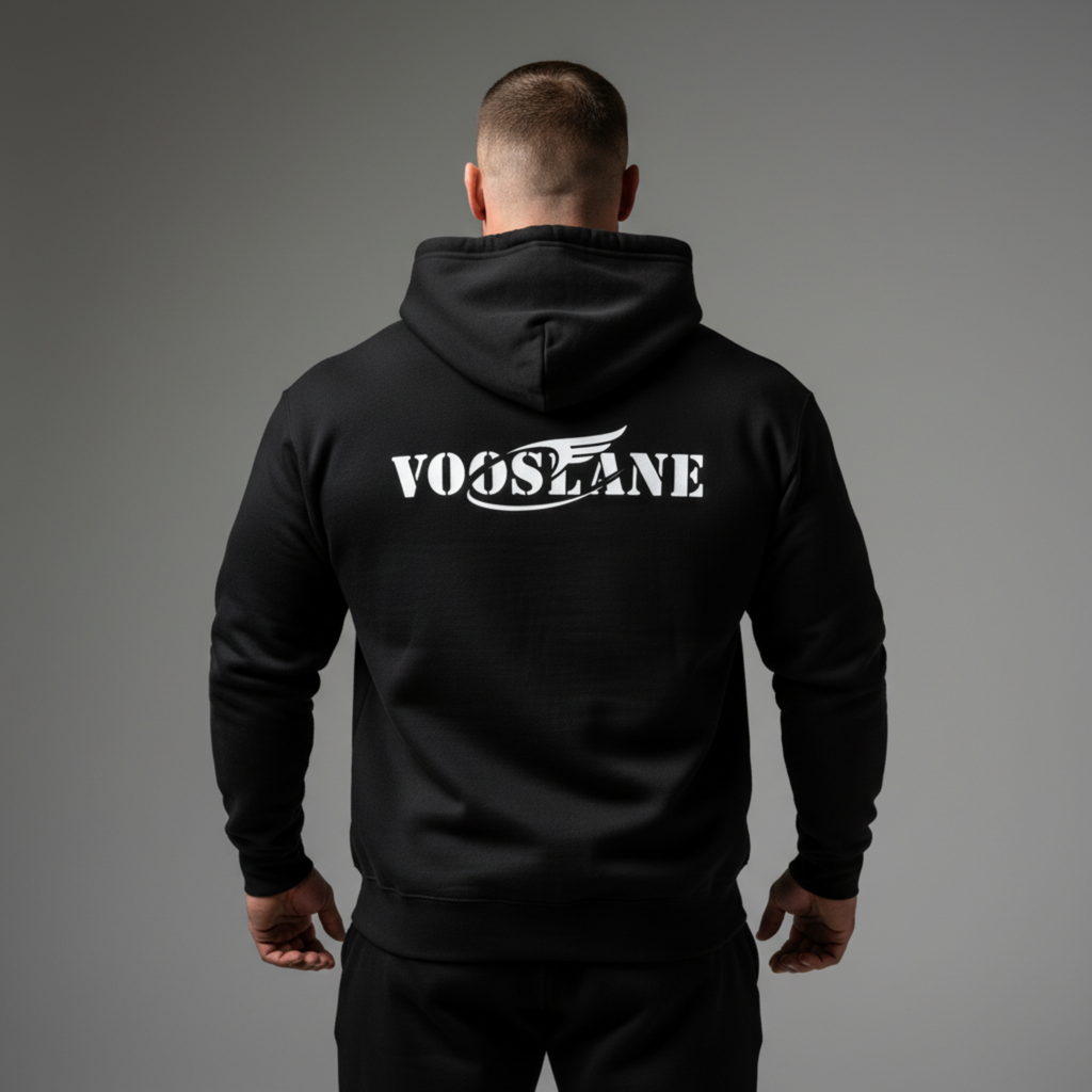 Vooslane™ Premium Black Hoodie – Luxury Streetwear