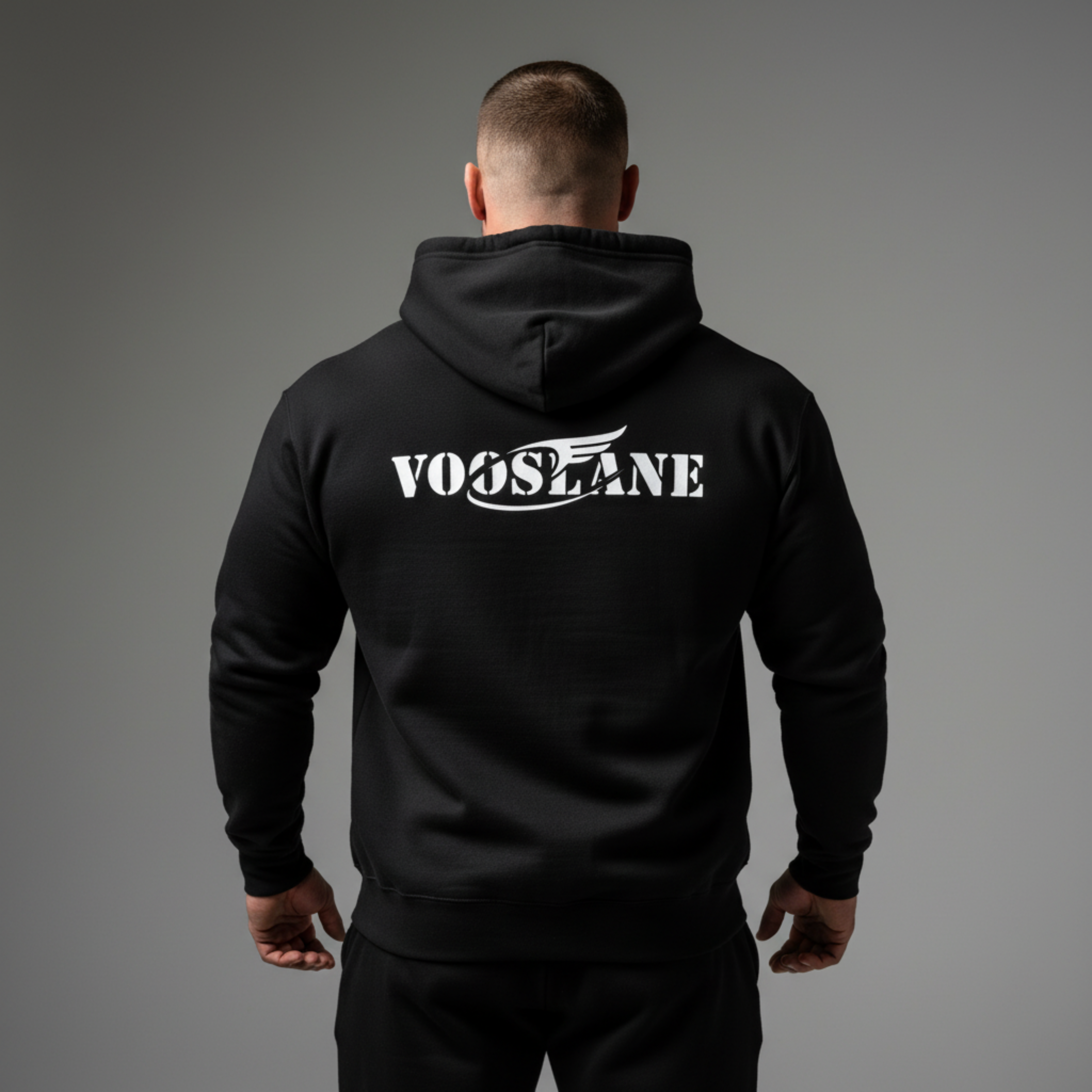 Vooslane™ Premium Black Hoodie – Luxury Streetwear